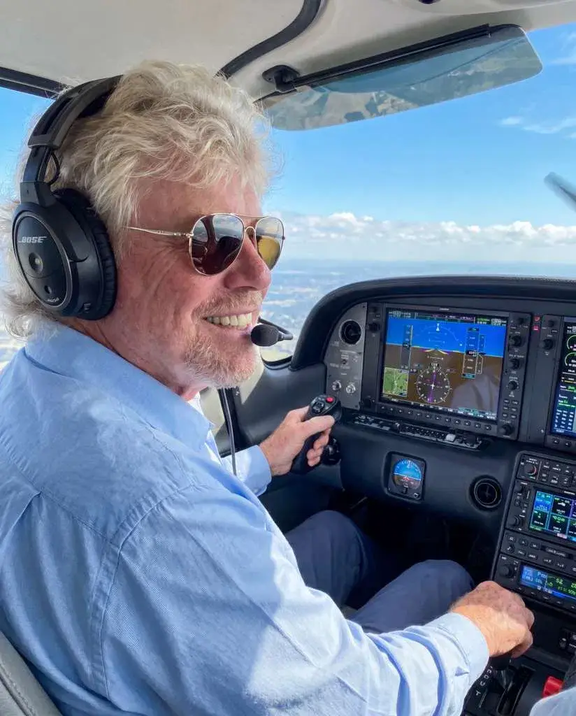 Dave March flying an aircraft.